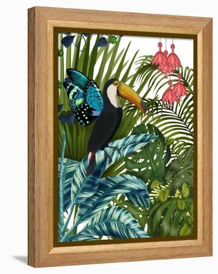 Toucan in Tropical Forest-Fab Funky-Framed Stretched Canvas