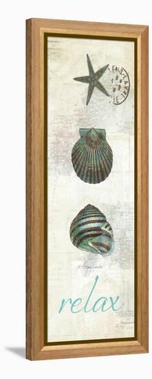 Touch of Blue Shells I-Katie Pertiet-Framed Stretched Canvas