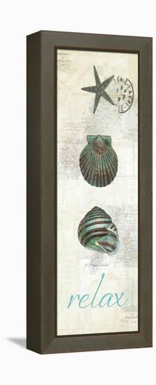 Touch of Blue Shells I-Katie Pertiet-Framed Stretched Canvas