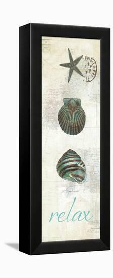 Touch of Blue Shells I-Katie Pertiet-Framed Stretched Canvas