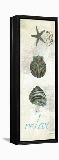 Touch of Blue Shells I-Katie Pertiet-Framed Stretched Canvas