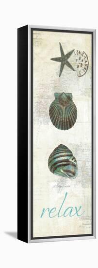 Touch of Blue Shells I-Katie Pertiet-Framed Stretched Canvas