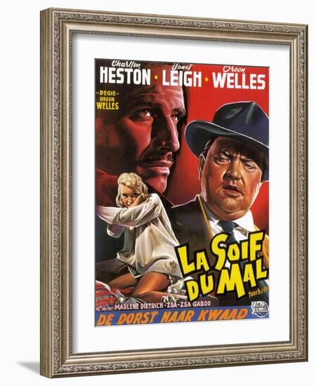 Touch of Evil, (aka La Soif Du Mal), Janet Leigh, Charlton Heston, Orson Welles, 1958-null-Framed Art Print