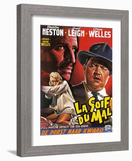 Touch of Evil, (aka La Soif Du Mal), Janet Leigh, Charlton Heston, Orson Welles, 1958-null-Framed Art Print