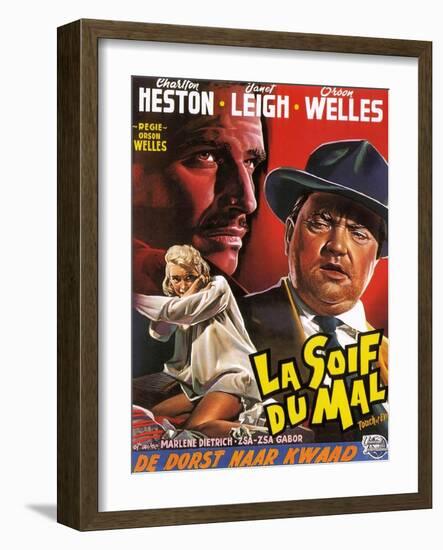 Touch of Evil, (aka La Soif Du Mal), Janet Leigh, Charlton Heston, Orson Welles, 1958-null-Framed Art Print