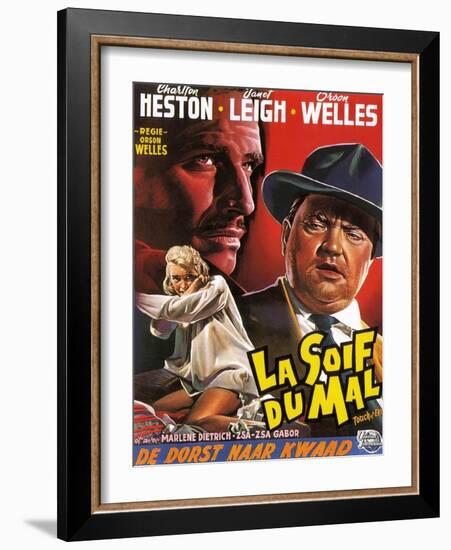 Touch of Evil, (aka La Soif Du Mal), Janet Leigh, Charlton Heston, Orson Welles, 1958-null-Framed Art Print