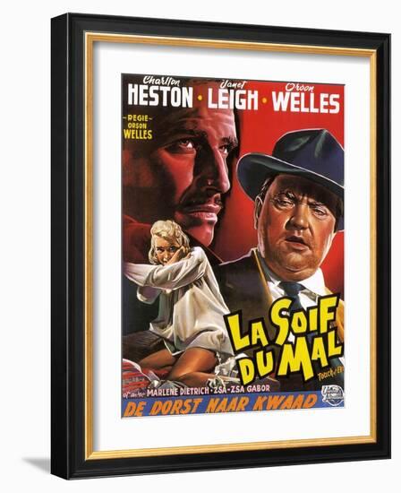 Touch of Evil, (aka La Soif Du Mal), Janet Leigh, Charlton Heston, Orson Welles, 1958-null-Framed Art Print