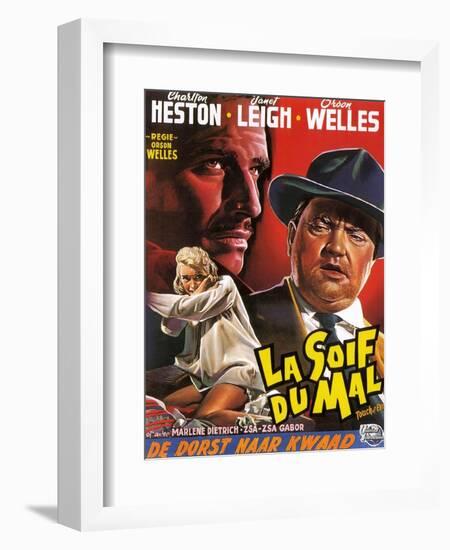 Touch of Evil, (aka La Soif Du Mal), Janet Leigh, Charlton Heston, Orson Welles, 1958-null-Framed Premium Giclee Print