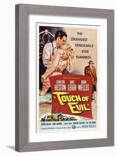 Touch of Evil, Charlton Heston, Janet Leigh, Orson Welles, 1958-null-Framed Art Print