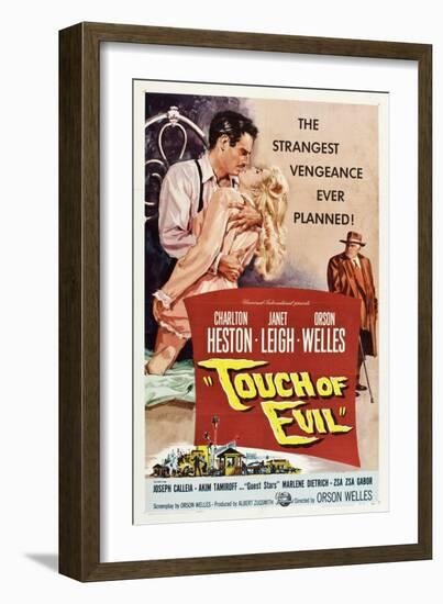 Touch of Evil, Charlton Heston, Janet Leigh, Orson Welles, 1958-null-Framed Art Print