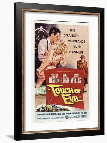 Touch of Evil, Charlton Heston, Janet Leigh, Orson Welles, 1958-null-Framed Art Print