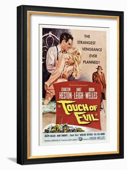 Touch of Evil, Charlton Heston, Janet Leigh, Orson Welles, 1958-null-Framed Art Print