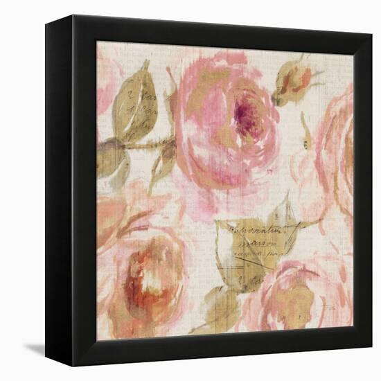 Touch of Rose III-Pela-Framed Stretched Canvas