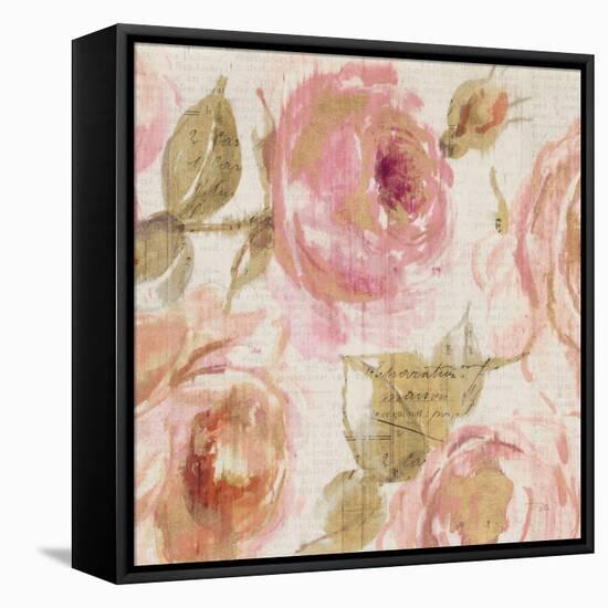 Touch of Rose III-Pela-Framed Stretched Canvas