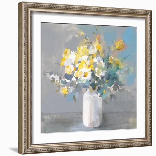 Touch of Spring I White Vase-Danhui Nai-Framed Art Print