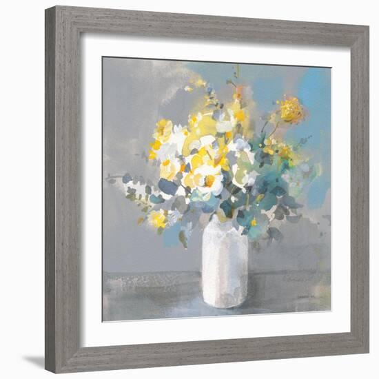 Touch of Spring I White Vase-Danhui Nai-Framed Art Print
