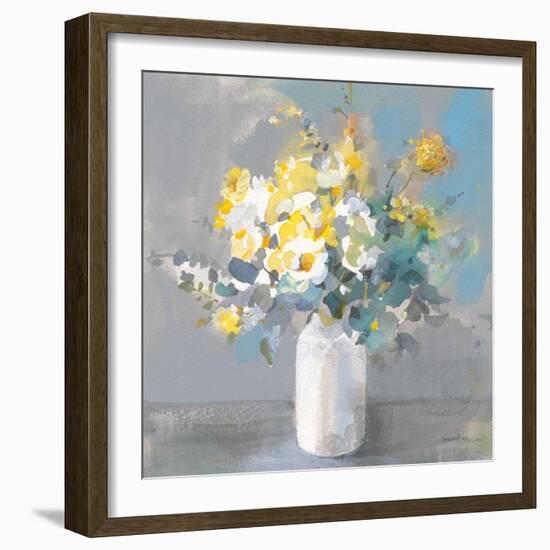 Touch of Spring I White Vase-Danhui Nai-Framed Art Print