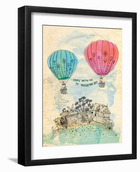 Touch The Sky Blue And Read-Paula Mills-Framed Art Print