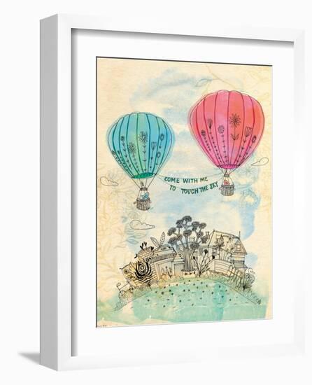 Touch The Sky Blue And Read-Paula Mills-Framed Art Print