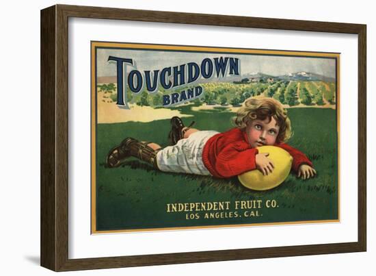 Touchdown Brand - Los Angeles, California - Citrus Crate Label-Lantern Press-Framed Art Print