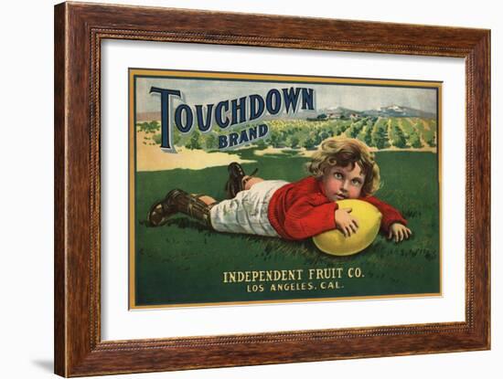 Touchdown Brand - Los Angeles, California - Citrus Crate Label-Lantern Press-Framed Art Print