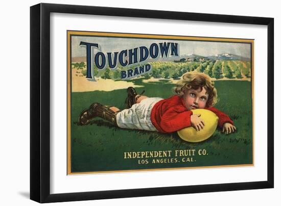 Touchdown Brand - Los Angeles, California - Citrus Crate Label-Lantern Press-Framed Art Print