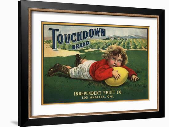 Touchdown Brand - Los Angeles, California - Citrus Crate Label-Lantern Press-Framed Art Print