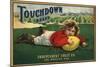 Touchdown Brand - Los Angeles, California - Citrus Crate Label-Lantern Press-Mounted Art Print