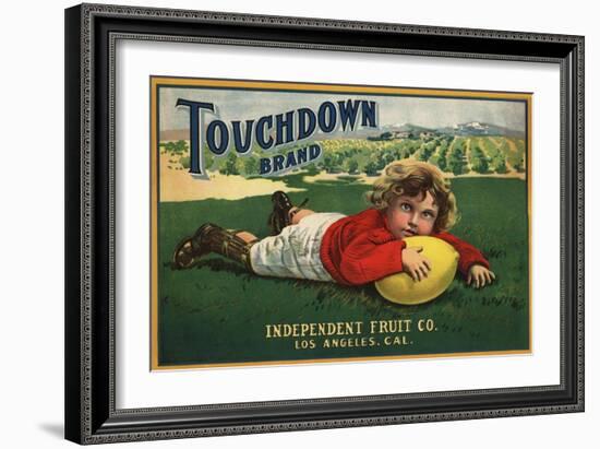 Touchdown Brand - Los Angeles, California - Citrus Crate Label-Lantern Press-Framed Art Print