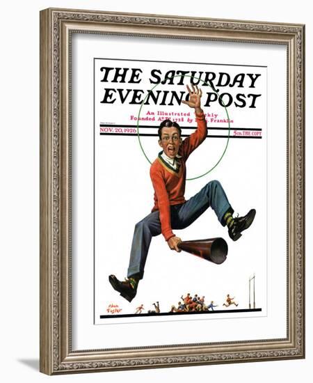 "Touchdown," Saturday Evening Post Cover, November 20, 1926-Alan Foster-Framed Giclee Print