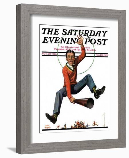 "Touchdown," Saturday Evening Post Cover, November 20, 1926-Alan Foster-Framed Giclee Print