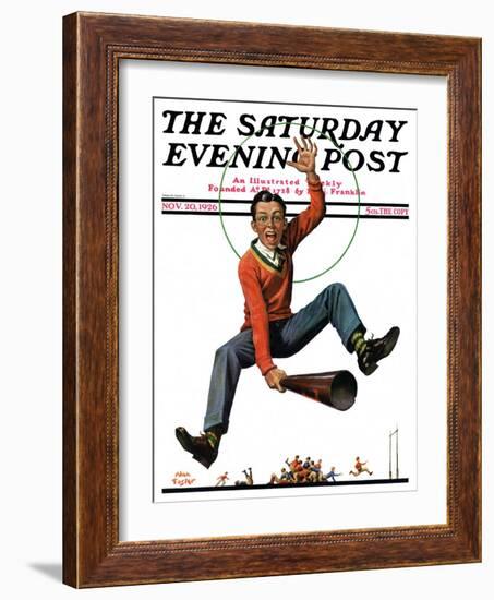 "Touchdown," Saturday Evening Post Cover, November 20, 1926-Alan Foster-Framed Giclee Print