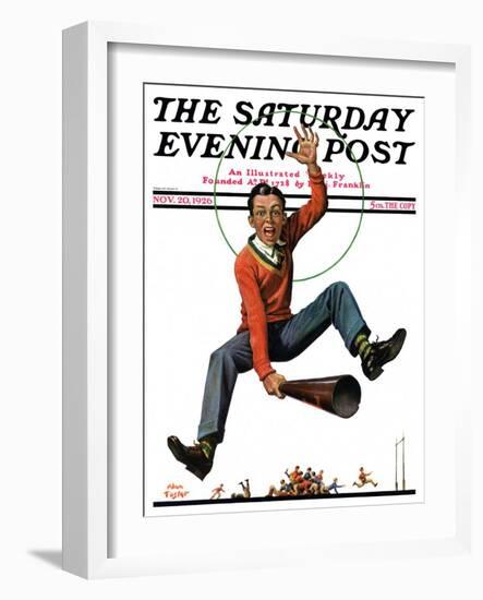 "Touchdown," Saturday Evening Post Cover, November 20, 1926-Alan Foster-Framed Giclee Print