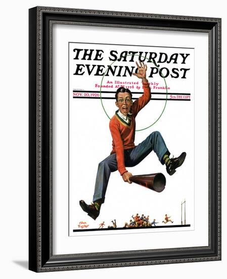 "Touchdown," Saturday Evening Post Cover, November 20, 1926-Alan Foster-Framed Giclee Print