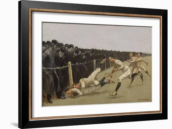 Touchdown, Yale vs. Princeton, Thanksgiving Day, Nov. 27, 1890-Frederic Remington-Framed Giclee Print