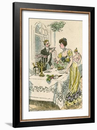 Touching Glasses 1908-null-Framed Art Print