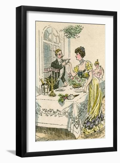 Touching Glasses 1908-null-Framed Art Print