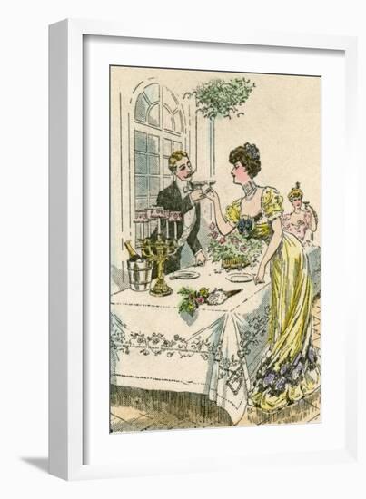 Touching Glasses 1908-null-Framed Art Print