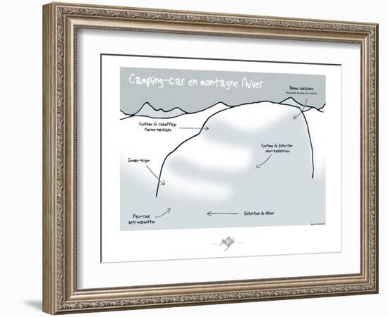 Touchouss - Camping-car sous la neige-Sylvain Bichicchi-Framed Art Print