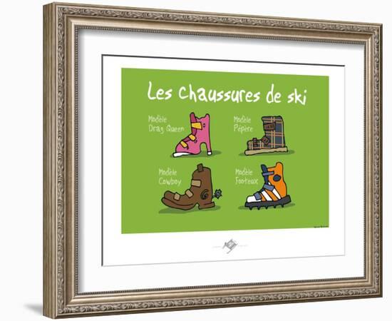 Touchouss - Chaussures de ski-Sylvain Bichicchi-Framed Art Print