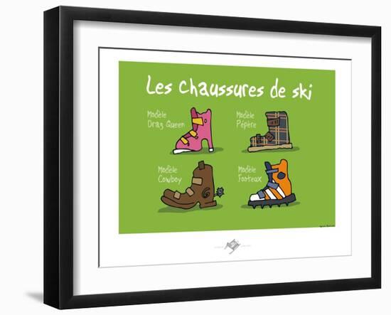 Touchouss - Chaussures de ski-Sylvain Bichicchi-Framed Art Print