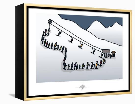 Touchouss - La file d'attente-Sylvain Bichicchi-Framed Stretched Canvas