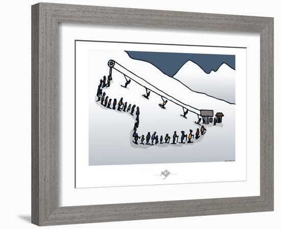 Touchouss - La file d'attente-Sylvain Bichicchi-Framed Art Print