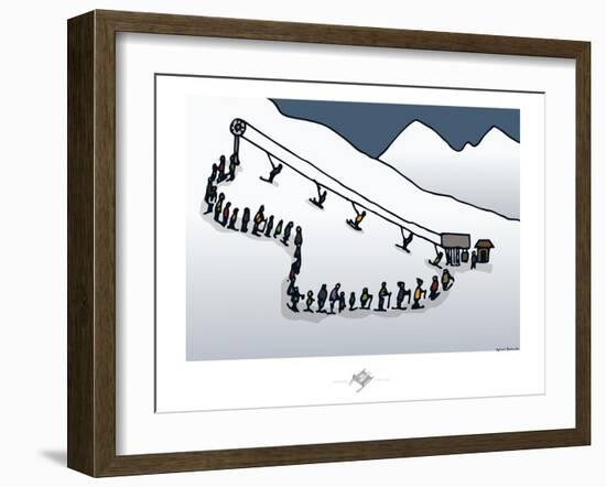 Touchouss - La file d'attente-Sylvain Bichicchi-Framed Art Print