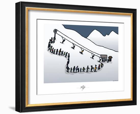 Touchouss - La file d'attente-Sylvain Bichicchi-Framed Art Print