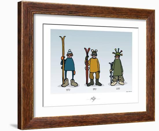 Touchouss - La mode des sports d'hiver-Sylvain Bichicchi-Framed Art Print