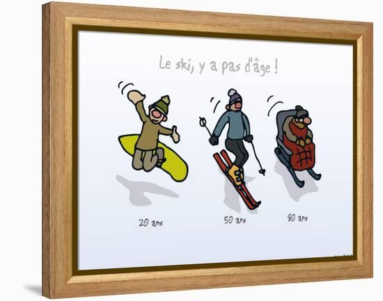 Touchouss - Le ski, il n'y a pas d'âge-Sylvain Bichicchi-Framed Stretched Canvas