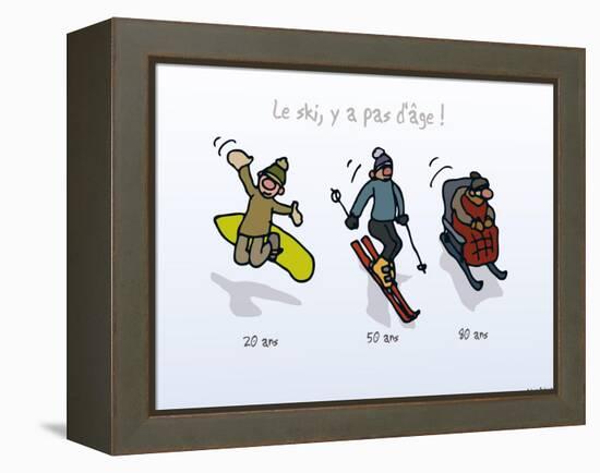 Touchouss - Le ski, il n'y a pas d'âge-Sylvain Bichicchi-Framed Stretched Canvas