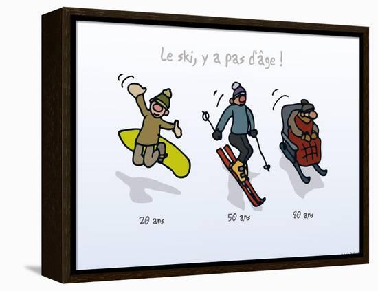 Touchouss - Le ski, il n'y a pas d'âge-Sylvain Bichicchi-Framed Stretched Canvas