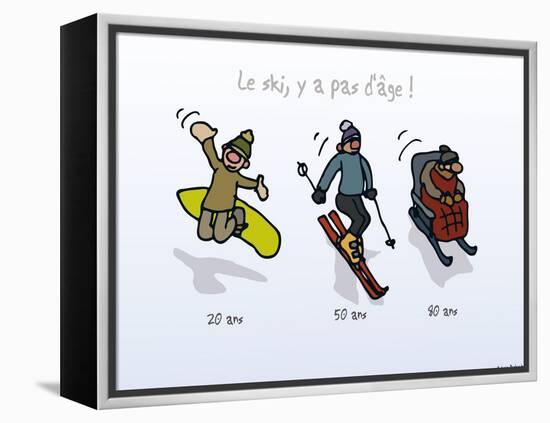 Touchouss - Le ski, il n'y a pas d'âge-Sylvain Bichicchi-Framed Stretched Canvas